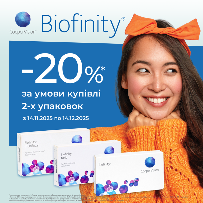 Акція на лінзи Biofinity 