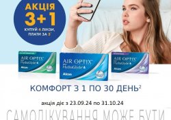 Акція МКЛ Alcon Air Optix plus HydraGlyde 3+1