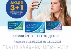Акція МКЛ Alcon Air Optix plus HydraGlyde 3+1.