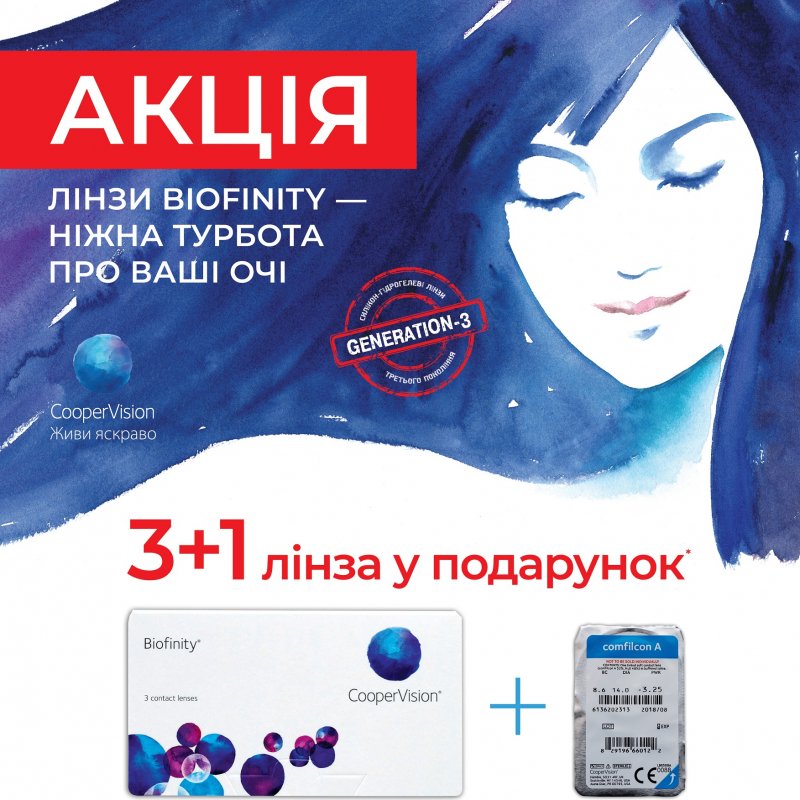 Акція на контактні линзи Biofinity
